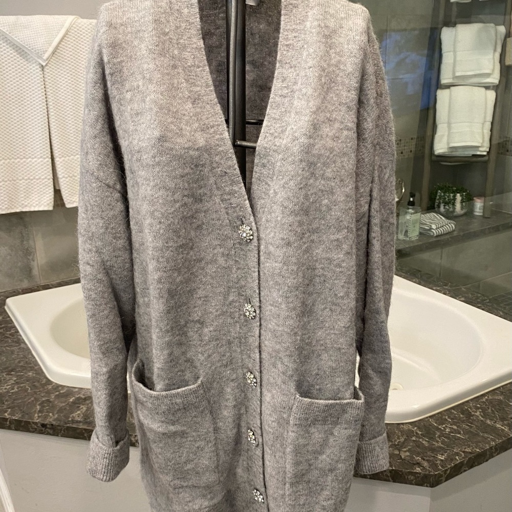 & Other Stories Relaxed Alpaca Blend Diamanté Cardigan